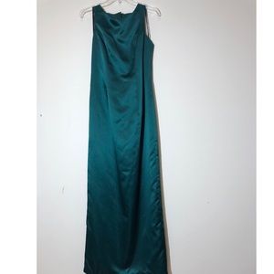 Forest Green Open Back Formal Dress